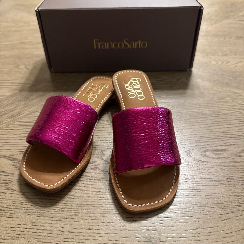Franco Sarto Womens Tina Pink Slide Sandals Shoes 5